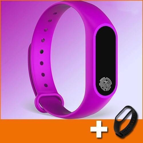 Planet Gates purple Smart Watch Children Watches Kids For Girls Boys Wrist Clock Electronic LED Digital Child Wristwatch With Another Strap