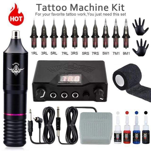 Planet Gates Purple Tattoo Kit Professional Tattoo Machine Kit Complete Rotary Pen Set Tattoo Cartridge Needles For Permanent Makeup Eyebrow Tattoo Body Artist