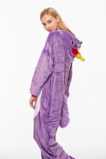Planet Gates purple Tianma / S Animal Pajamas Flannel Winter Women Men Unicorn Stitch Panda Pikachu Onesie Sleep lounge Sleepwear