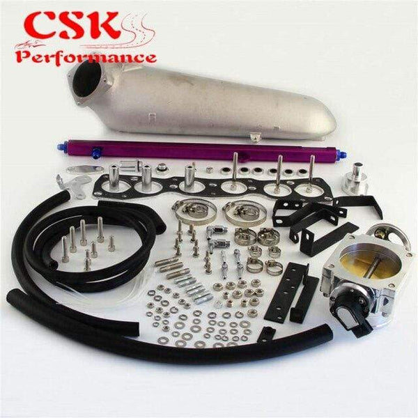 Planet Gates PURPLE Turbo Intake Manifold & 90mm Throttle Body With TPS Sensor & Fuel Rail Fits For  93-98 TOYOTA SUPRA 2JZ-GTE 2JZGTE JZA80