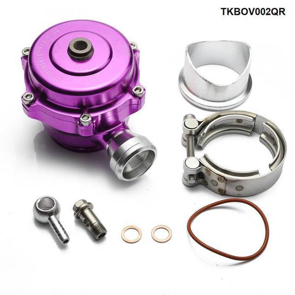 Planet Gates Purple Universal Jdm 50mm V Band Blow Off Valve BOV QR Typer w/ Weld On Aluminum Flange w/logo TKBOV002QR