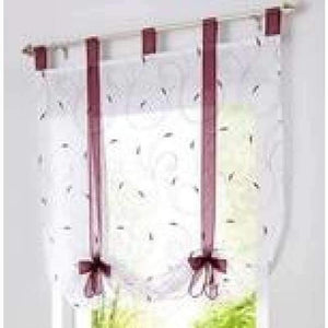 Planet Gates Purple / W60CM X L140CM Roman shade European embroidery style tie up window curtain kitchen curtain voile sheer tab top window brand curtains cortinas