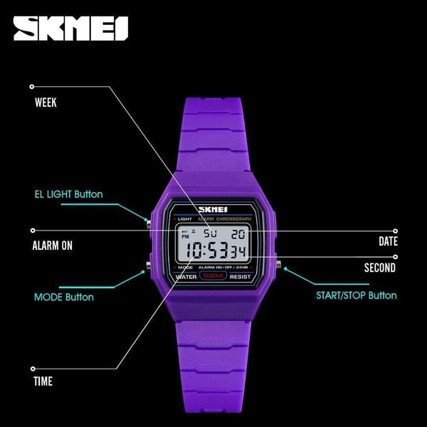Planet Gates Purple watch Kids Watches Sports Style Waterproof Wristwatch Alarm Clock Luminous Digital Watches Relogio Children Watch 1460