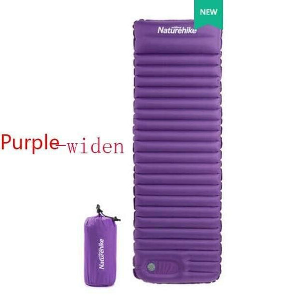 Planet Gates Purple-widen Outdoor Push Inflatable Camping Mat Tent Outdoor Envelope Waterproof Sleeping Pad Picnic Folding Mattress NH18Q001-D