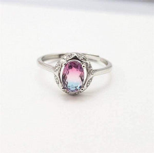 Planet Gates Purple with Blue 925 Sterling Silver Ring S925 Genuine Pure Silver Blue Purple Amethyst Gem Stone OL Luxury Diamond Rings