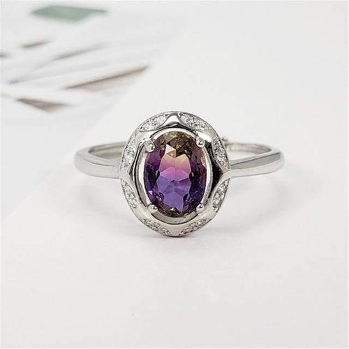 Planet Gates Purple with Yellow 925 Sterling Silver Ring S925 Genuine Pure Silver Blue Purple Amethyst Gem Stone OL Luxury Diamond Rings