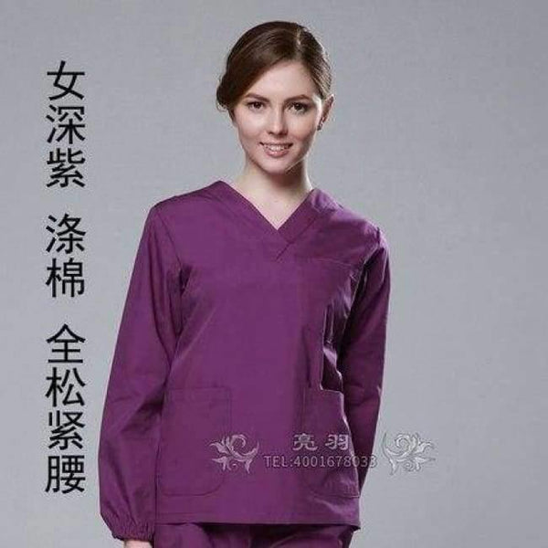 Planet Gates purple women / S Cheap Long Sleeve Scrubs Uniforms Sets Women and Men Unisex Medical Uniforms Wholesales Scrub Sets Hospital Scrubs Clothes