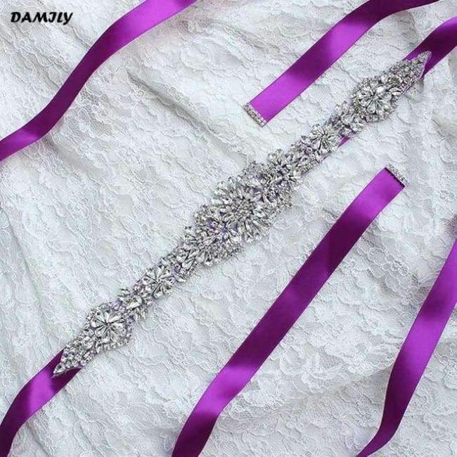 Planet Gates Black Women's Crystal Wedding Belts Luxury Rhinestone Wedding Dress Belt Bridal Wedding Accessories Satin Ribbon Sash Belt Waistband