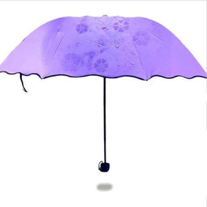 Planet Gates Purple Women Umbrella Windproof Sunscreen Magic Flower Dome Ultraviolet-proof Parasol Sun Rain Folding Umbrellas FG