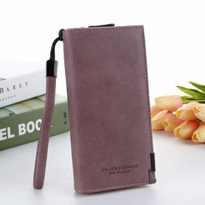 Planet Gates Purple Women Wallet Fashion Ladies' Frosted Wallet Female Long Korean Zipper Purse Female Student Wallet coin Purse Card Holder