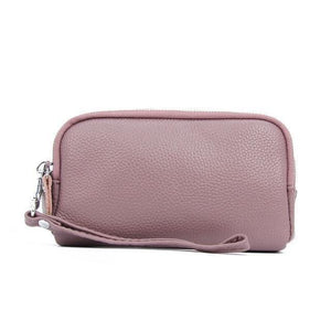 Planet Gates Purple Women Wallet Genuine Leather 3 layers Zipper Wristlet Bag Big Capacity Lady Clutch Coin Purse Mobile phone bag black
