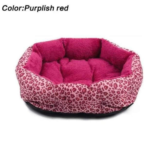 Planet Gates Purplish red / L for small dogs Colorful Leopard print Pet Cat and Dog Bed Pink, Yellowish brown, Purplish red, Brown, Gray, Yellow SIZE M,L