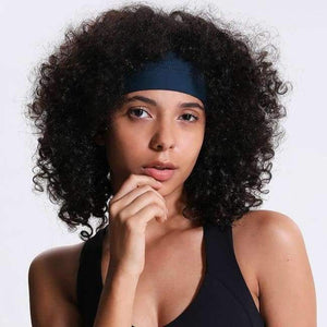 Planet Gates Purssian Blue Solid Gym Yoga Hair Bands Headband Women Anti-Sweat Head Band Plain Running Sport Hairband Sport Accessories 9Colors