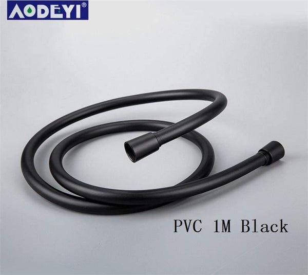 PVC High Pressure Silver & Black PVC Smooth Shower Hose For Bath Handheld Shower Head Flexible Shower Hose Free Shipping 11-088