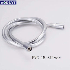 PVC High Pressure Silver & Black PVC Smooth Shower Hose For Bath Handheld Shower Head Flexible Shower Hose Free Shipping 11-088