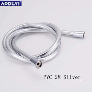 PVC High Pressure Silver & Black PVC Smooth Shower Hose For Bath Handheld Shower Head Flexible Shower Hose Free Shipping 11-088