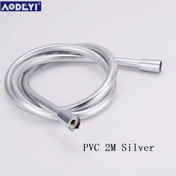 PVC High Pressure Silver & Black PVC Smooth Shower Hose For Bath Handheld Shower Head Flexible Shower Hose Free Shipping 11-088