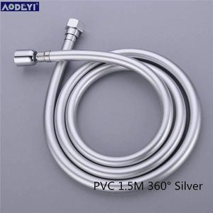 PVC High Pressure Silver & Black PVC Smooth Shower Hose For Bath Handheld Shower Head Flexible Shower Hose Free Shipping 11-088