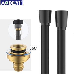 PVC High Pressure Silver & Black PVC Smooth Shower Hose For Bath Handheld Shower Head Flexible Shower Hose Free Shipping 11-088