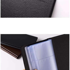 Planet Gates PVC Leather Business Card Holder Journal Name Card Book Office Supplies Brown Black 180 Pieces