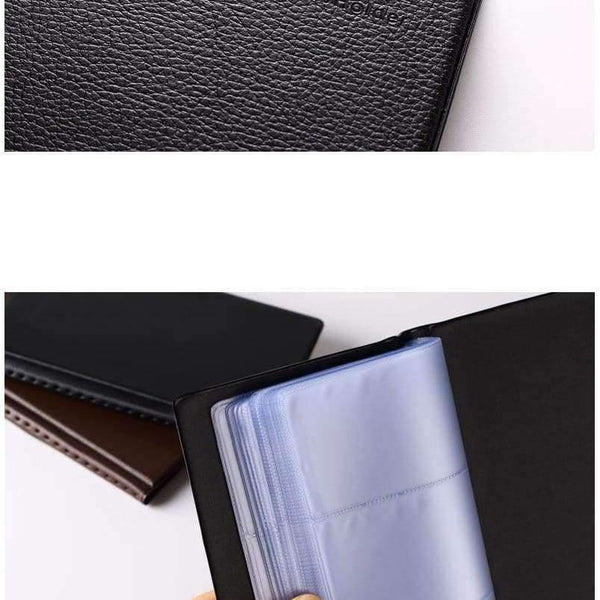 Planet Gates PVC Leather Business Card Holder Journal Name Card Book Office Supplies Brown Black 180 Pieces