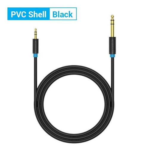 Planet Gates PVC Shell-Black / 0.5m Vention 3.5mm to 6.35mm Adapter Aux Cable for Mixer Amplifier Gold Plated 3.5 Jack to 6.5 Jack 0.5m 3m 5m Aux Cabo Male to Male