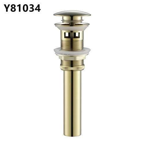 Planet Gates PVD gold Bathroom Basin Sink Pop Up Drain Brass with Overflow Vanity bath Sink Waste Drainer 8 Colors Bathroom accessories Y81034