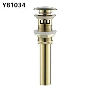 Planet Gates PVD gold Bathroom Basin Sink Pop Up Drain Brass with Overflow Vanity Sink Waste Drainer 8 Colors Bathroom accessories Y81033