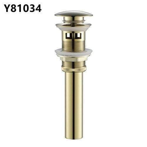 Planet Gates PVD gold Bathroom Basin Sink Pop Up Drain Brass with Overflow Vanity Sink Waste Drainer 8 Colors Bathroom accessories Y81033