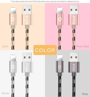 Planet Gates PZOZ 10 pieces usb cable for iphone cable 8 7 6 plus 6s 5 5s se x ipad air mini fast charging cables phone charger data adapter