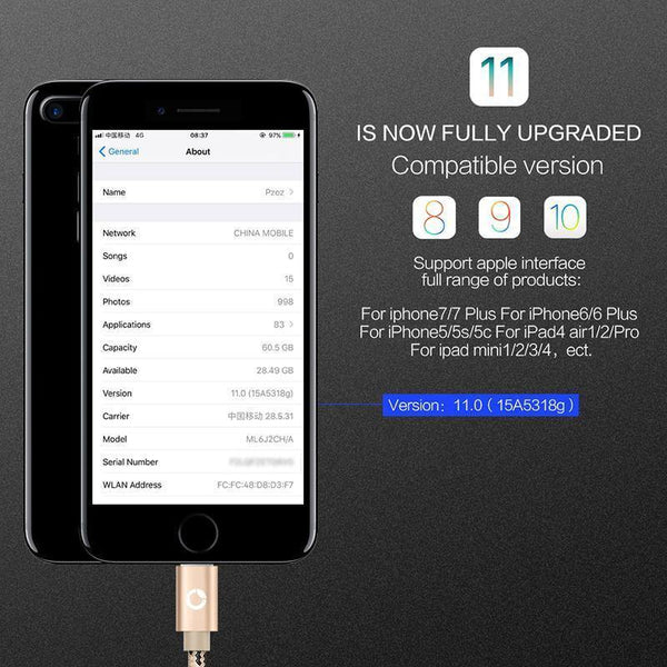Planet Gates PZOZ 10 pieces usb cable for iphone cable 8 7 6 plus 6s 5 5s se x ipad air mini fast charging cables phone charger data adapter