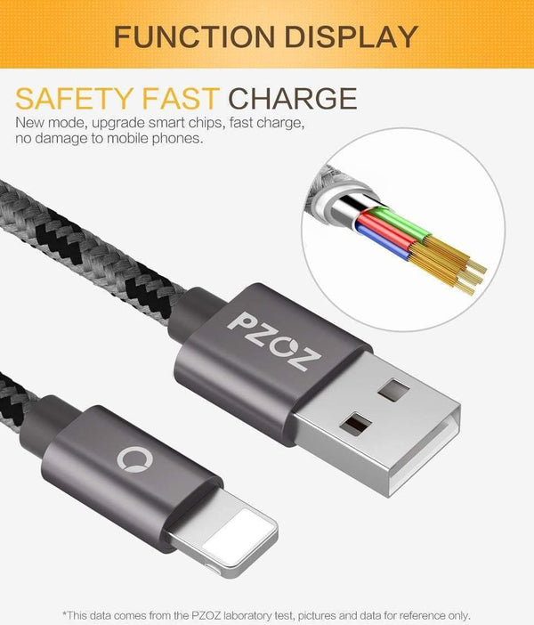 Planet Gates PZOZ 10 pieces usb cable for iphone cable 8 7 6 plus 6s 5 5s se x ipad air mini fast charging cables phone charger data adapter