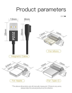 Planet Gates PZOZ 90 degree Magnetic Cable For iPad 2018 iPhone Xs Max X 6 6S 7 8 Plus 5 5S SE Fast Charging Cable Charger Adapter Phone Cord
