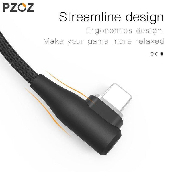 Planet Gates PZOZ 90 degree Magnetic Cable For iPad 2018 iPhone Xs Max X 6 6S 7 8 Plus 5 5S SE Fast Charging Cable Charger Adapter Phone Cord