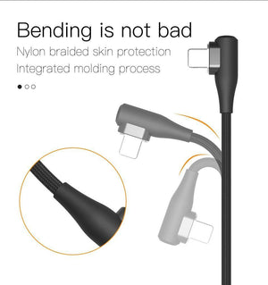 Planet Gates PZOZ 90 degree Magnetic Cable For iPad 2018 iPhone Xs Max X 6 6S 7 8 Plus 5 5S SE Fast Charging Cable Charger Adapter Phone Cord