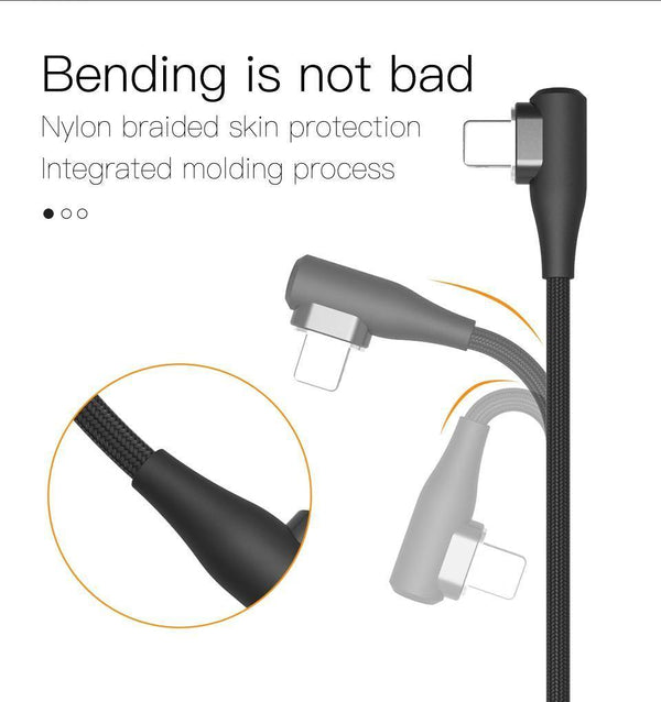 Planet Gates PZOZ 90 degree Magnetic Cable For iPad 2018 iPhone Xs Max X 6 6S 7 8 Plus 5 5S SE Fast Charging Cable Charger Adapter Phone Cord