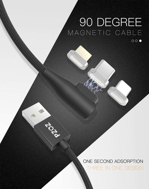 Planet Gates PZOZ 90 degree Micro USB Magnetic Cable Fast Charging Adapter Phone Cables Microusb Android Data Charger For Xiaomi redmi Tablet