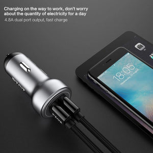 Planet Gates PZOZ Car Charger Dual USB 4.8A charging Mobile Phone Adapter For iPhone 7 6 Samsung Xiaomi micro mini dash Car-charger universal