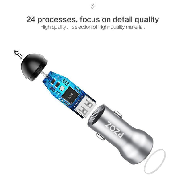 Planet Gates PZOZ Car Charger Dual USB 4.8A charging Mobile Phone Adapter For iPhone 7 6 Samsung Xiaomi micro mini dash Car-charger universal