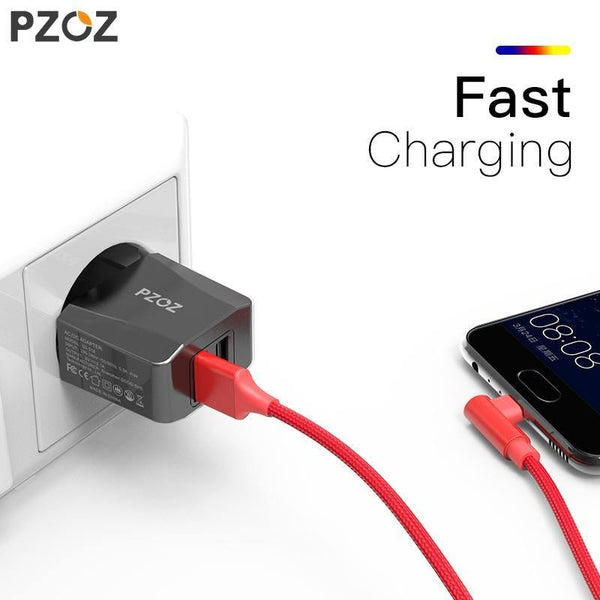 Planet Gates PZOZ Dual USB Charger 2a Fast Charging Travel EU Plug Adapter portable Wall charger Mobile Phone cable For iphone Samsung xiaomi