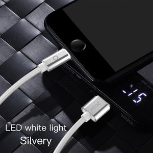 Planet Gates PZOZ LED Light Cable Fast Charger Mobile Phone 8 Pin USB Cable For iphone Xs Max Xr 6 s Plus X 8 7 5 SE 6s iPad charging cord 2m
