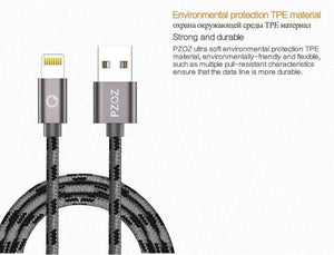 Planet Gates PZOZ Lightning Cable USB cable Fast Charger MFI Cables For i6 iphone X 8 7 6 6s Plus iphone 5s 5se ipad air Mobile phone Cabel