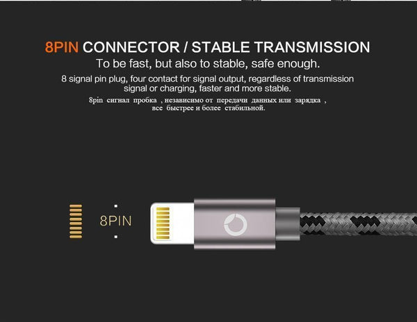 Planet Gates PZOZ Lightning Cable USB cable Fast Charger MFI Cables For i6 iphone X 8 7 6 6s Plus iphone 5s 5se ipad air Mobile phone Cabel