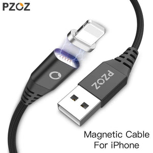 Planet Gates PZOZ Magnetic Cable Fast Charging data Phone LED USB Cables Charger For iphone Xs Max Xr X 8 7 6 plus 6s 5 5s se ipad mini cord