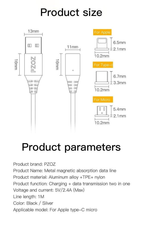 Planet Gates PZOZ Micro USB Magnetic Cable Fast Charging Adapter Mobile Phone Cables Microusb Android Data Charger For Samsung Xiaomi Tablet