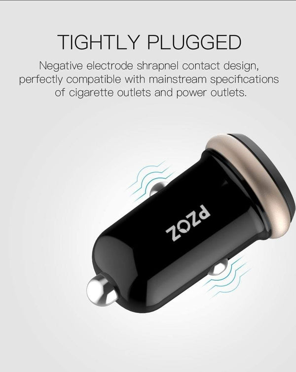 Planet Gates PZOZ Mini USB Car Charger Dual USB 3.1A Charging Mobile Phone Tablet GPS Universal Fast charging Car-Charger Adapter Accessories