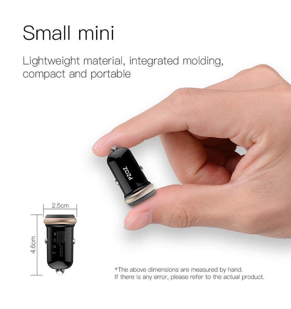 Planet Gates PZOZ Mini USB Car Charger Dual USB 3.1A Charging Mobile Phone Tablet GPS Universal Fast charging Car-Charger Adapter Accessories