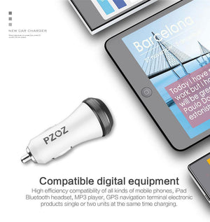 Planet Gates PZOZ PD Car Charger 18W 36W Dual USB charging Phone Adapter Car Quick Charge 3.0 For iPhone X 8 Plus Samsung Xiaomi car-charger