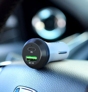 Planet Gates PZOZ PD Car Charger 18W 36W Dual USB charging Phone Adapter Car Quick Charge 3.0 For iPhone X 8 Plus Samsung Xiaomi car-charger