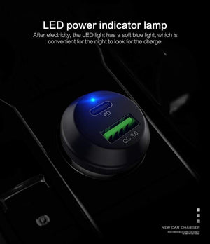 Planet Gates PZOZ PD Car Charger 18W 36W Dual USB charging Phone Adapter Car Quick Charge 3.0 For iPhone X 8 Plus Samsung Xiaomi car-charger